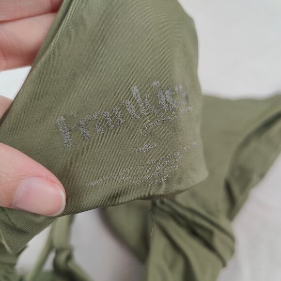 Frankie's Bikinis Bikini Set Women Large Army Green Tie Front Two-Piece Swimsuit - Picture 5 of 6